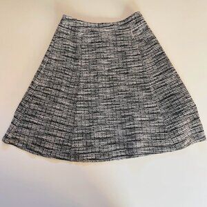 NWT Talbots Skirt Flare Circle Tweed Black White Classic Winter Career Tradition